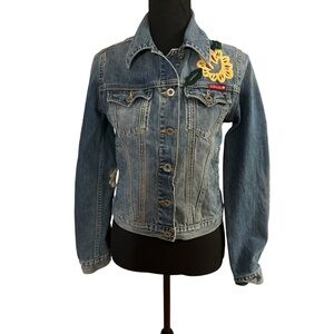 Lucky Brand Embroidered Denim jacket size small